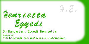 henrietta egyedi business card